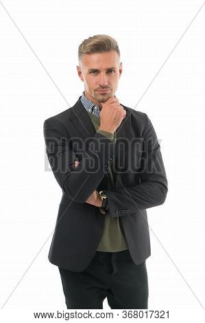 Smart Wise Experienced Teacher. Lecturer Tutor. Classic Values. Beauty Of Mature Face. Traits And Be