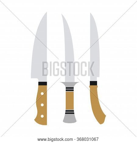 Knives Flat Icon Design, Logo Illustration, Isolated On White Background