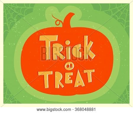 Halloween Poster With Lettering In Vintage