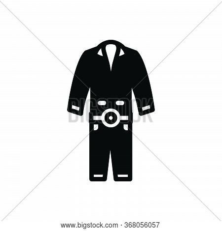 Black Solid Icon For Overalls  Workwear Template Clothes Coveralls