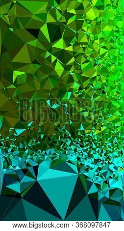 Multicolor Green Blue Geometric Crumpled Triangular Low Poly Style Gradient Illustration Background.