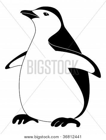 Pinguim-imperador ave, silhueta