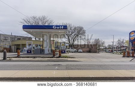 Toronto, Canada, May 2020 - Gulf Oil, One Of The Oldest Oil Companies, Came Back To Canada In 2015 A