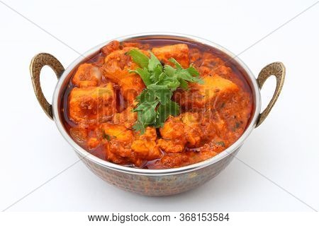 Indian Style Cottage Cheese Vegetarian Curry Dish. Kadai Paneer - Traditional Indian Food