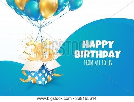 Celebrating Of 36 Th Years Birthday Vector 3d Illustration. Thirty Six Anniversary Celebration. Open