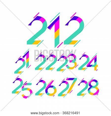 Years Anniversary Set Full Color Vector Template Design Illustration