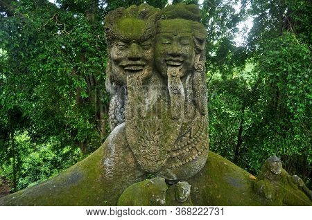 Art Sculpture And Carved Antique Deity Angel God Of Hindu Statue Balinese Style In Mandala Suci Wena