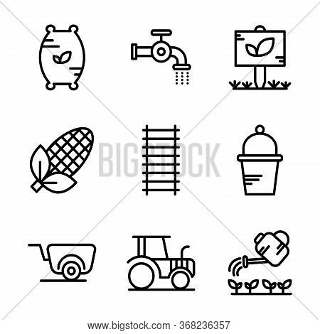 Agriculture Icon Set Including Compound,seed,fertilizer,flush, Water,pipe,garden, Tree,leaf,corn,agr