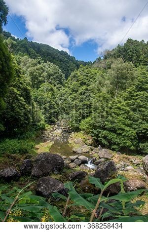 Walk And Discover The Prego Salto Waterfall On The Island Of Sao Miguel, Azores