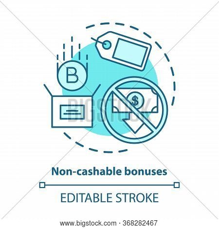 Non Cashable Bonuses Concept Icon. Cryptocurrency, Electronic Currency Idea Thin Line Illustration. 