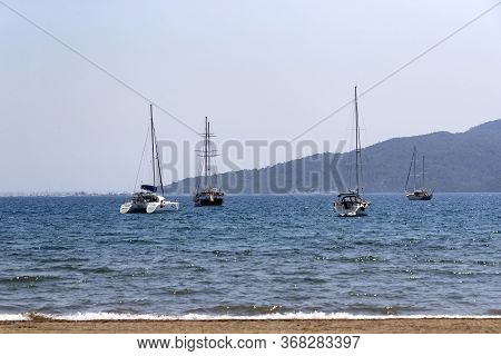 Turkey, Marmaris - 30 April, 2017: Port With Yachts Boats And Boats In The Touristic Eco-friendly Ci