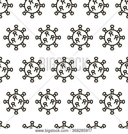 Coronavirus Bacteria Cell Seamless Pattern, 2019-ncov. Covid-2019. No Infection And Stop Virus Conce