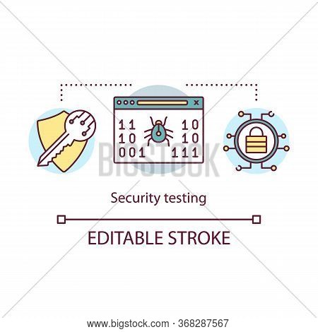 Security Testing Concept Icon. Bug In Safety System Of Program. Data Protection Problem. Software De