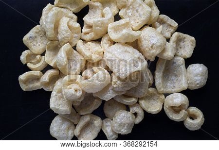 Torreznos, A Kind Of Spanish Pork Rinds Usually Served As Staple Of Bar Tops In Spain