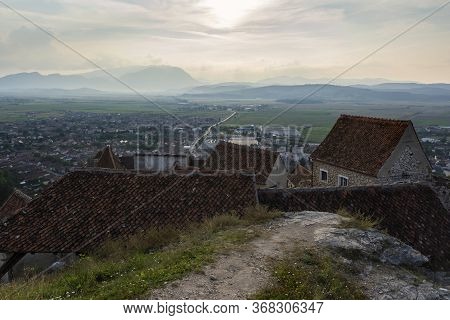 View Of Rasnov Town From The Top Of Rasnov Citadel (cetatea Râșnov), Romania