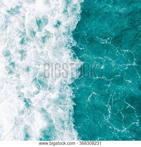 Aqua Green Ocean Wave During Summer Tide, Abstract Sea Nature Background