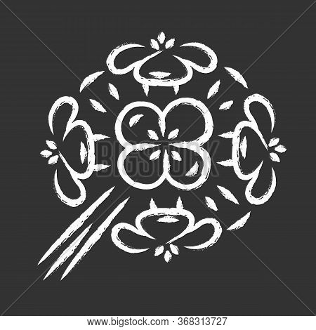 Franciscan Wallflower Chalk Icon. Garden Flowering Plant. Erysimum Franciscanum. Blooming Wildflower