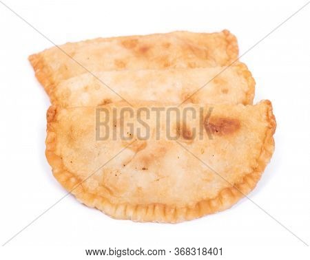 Belyash (beliash), meat pie isolated on white background