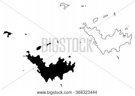 Saint Barthelemy Island (france, French Republic, Overseas Collectivity) Map Vector Illustration, Sc