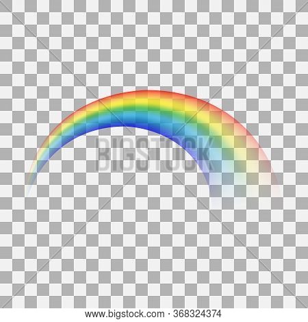 Rainbow Icon Isolated On Transparent Background. Perspective Diagonal View. Realistic 3d. Mockup. St