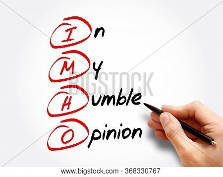Imho - In My Humble Opinion, Acronym Concept Background