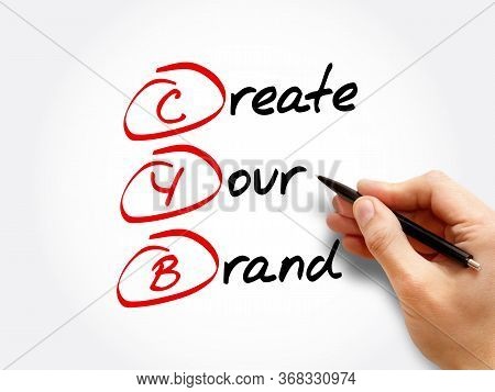 Cyb - Create Your Brand, Acronym Business Concept Background