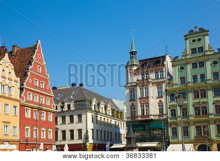 casas antiguas en plac Solny, Wroclaw