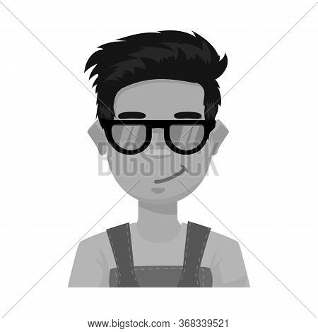 Vector Design Of Guy And Contempt Symbol. Set Of Guy And Glasses Vector Icon For Stock.