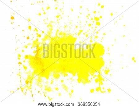 Vector Watercolor Background Yellow Color Blot Isolated On A White Background, Stock Illustration Fo