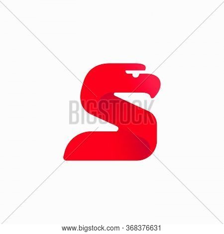 S Letter Logo With Eagle Head Silhouette. Vector Italic Font Perfect For Sport Identity, Luxury Post
