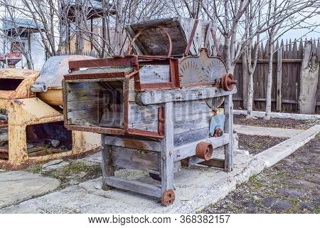 Old Wood Crusher For Agriculture. Ertil Village. Voronezh Region. Russia. March 2020