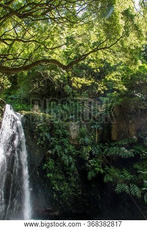 Walk And Discover The Prego Salto Waterfall On The Island Of Sao Miguel, Azores