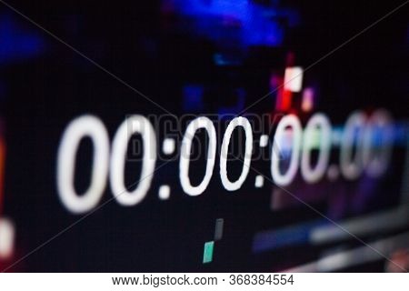 Zeroes On The Abstract Glitch Background. Timecode (time Code). Timer. Beginning. Glitch Art. Digita