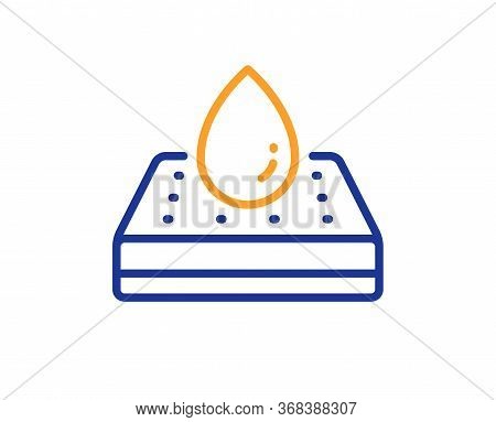 Waterproof Mattress Protector Line Icon. Orthopedic Pad Sign. Breathable Sleep Bed Symbol. Colorful 