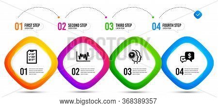 Time Management, Stock Analysis And Interview Icons Simple Set. Timeline Infographic. Payment Receiv
