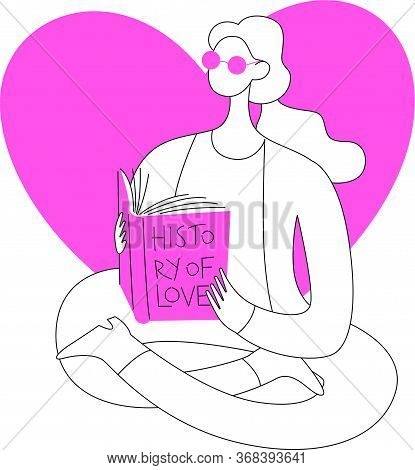 A Young Girl Is Reading A