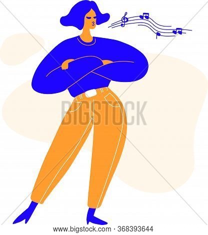 A Young Girl Stands In A