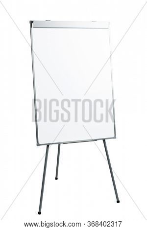 presentation flipchart easel stand board, isolated on white