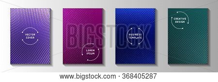 Cool Point Screen Tone Gradation Cover Templates Vector Series. Business Notebook Faded Screen Tone 
