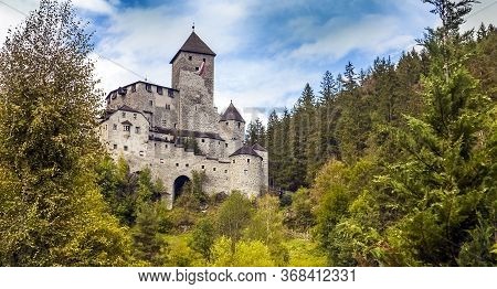 Taufers Castle From Sand In Taufers In South Tyrol Italy