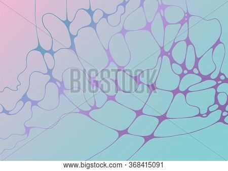 Chain Structure Abstract Futuristic Mint And Deep Purple Vector Background. Curve Lines Network Tiss