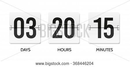 Countdown Flip Clock. Counter Mechanical Banner. Scoreboard Or Flipboard