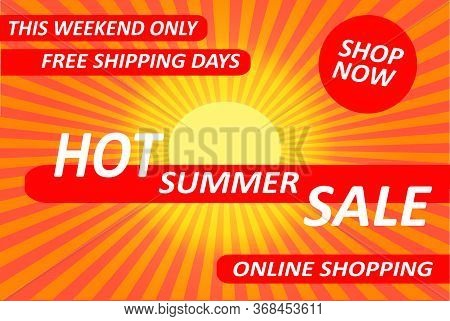 Poster Summer Sale, End Of Season, Special Offer. Invitation Banner Discounts. Design Bright With Su