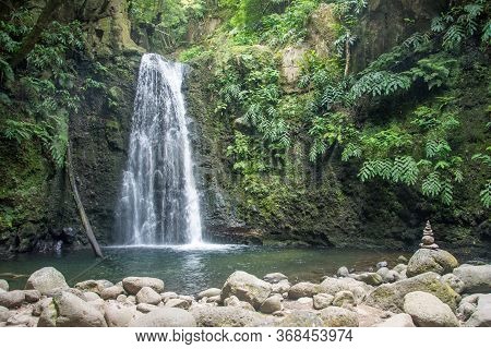 Walk And Discover The Prego Salto Waterfall On The Island Of Sao Miguel, Azores