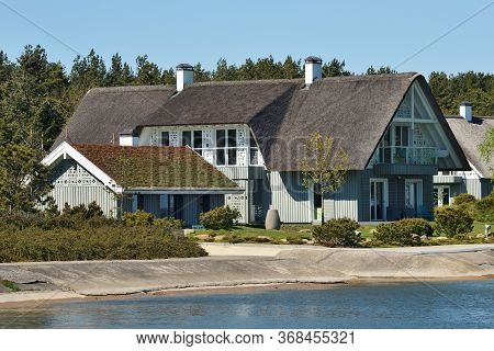 Traditional Fishermans House In Preila, Lithuania. Preila Is A Resort Town In Lithuania. Located On 
