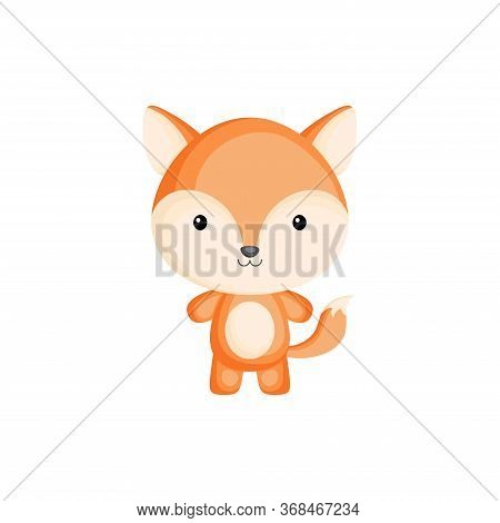 Cute Baby Fox. Adorable Cartoon Animal Character For Decoration And Design Of Album, Scrapbook, Baby