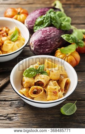 Pasta Calamarata With Vegetarian Sauce