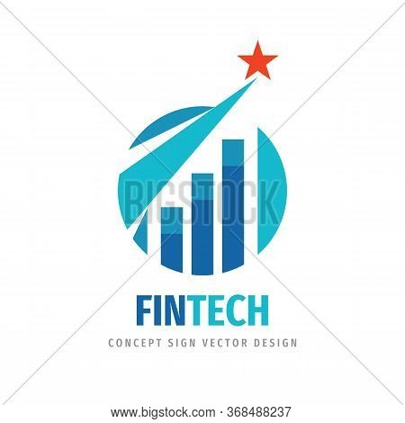 Fintech Logo Template Design. Abstract Business Finance Logo Sign. Arrows Trend Creative Logo Symbol