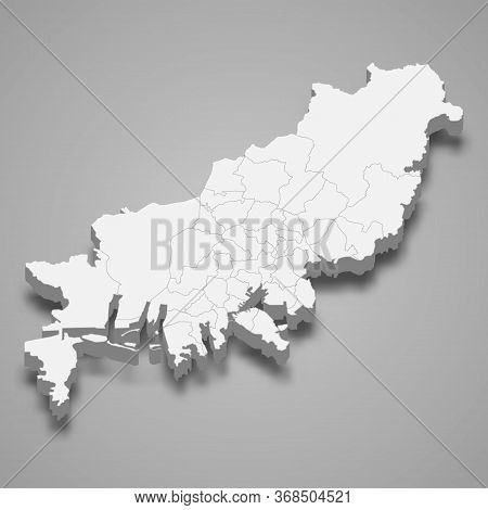 3d Map Region Of South Korea Template For Your Design