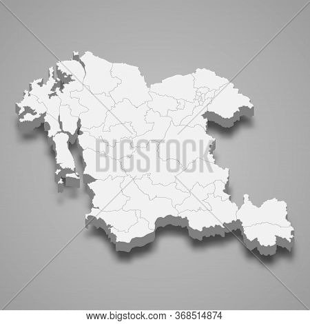3d Map Region Of South Korea Template For Your Design